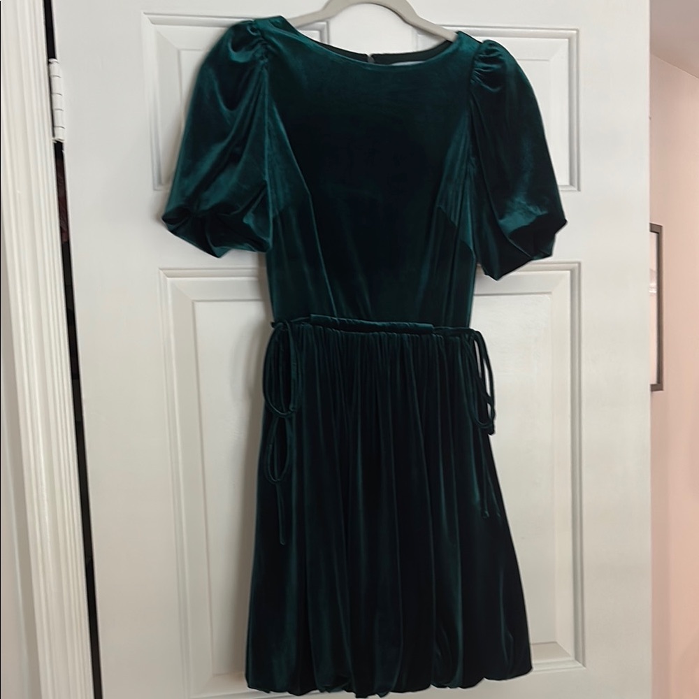 Nicola Bathie x Antonio Melani Julianna Green Velvet Dress
